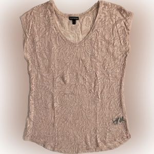 EXPRESS pastel pink lace tee size Small lightweight soft